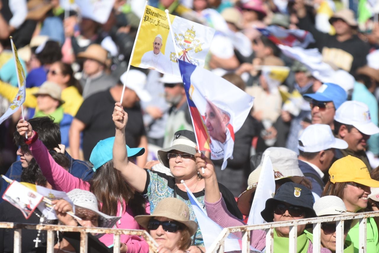 El Papa Francisco convocó a una multitud en Temuco. Foto: Lucio Casalla / El Doce.tv