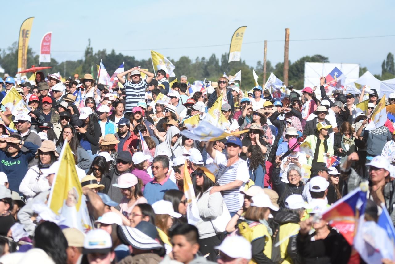 El Papa Francisco convocó a una multitud en Temuco. Foto: Lucio Casalla / El Doce.tv