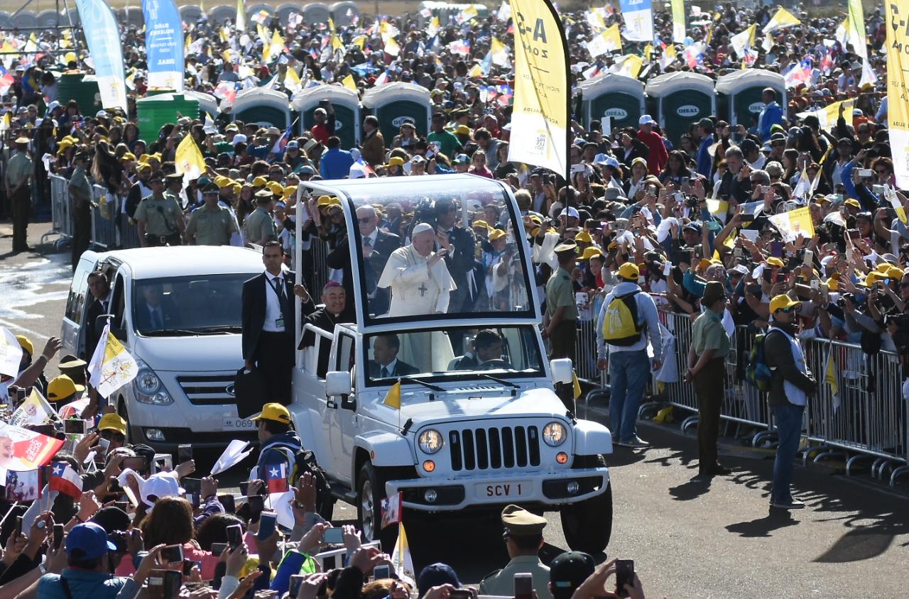 El Papa Francisco convocó a una multitud en Temuco. Foto: Lucio Casalla / El Doce.tv