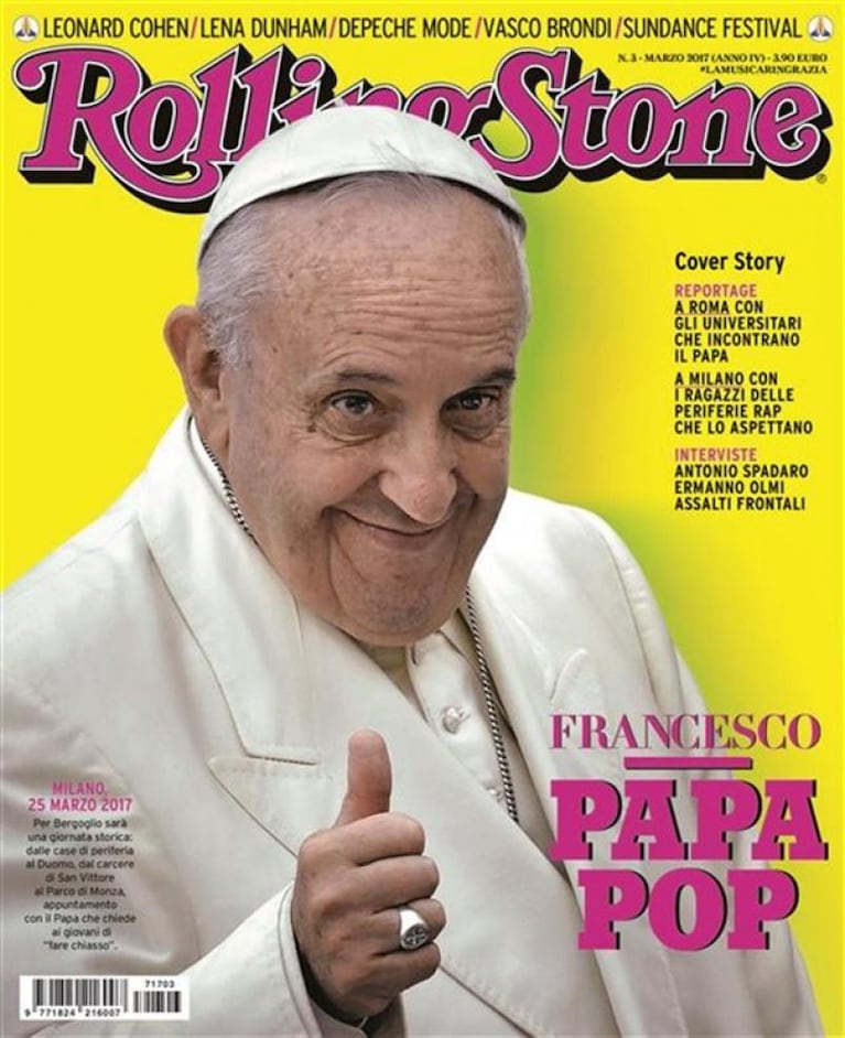 El Papa Francisco, otra vez tapa de una revista de rock