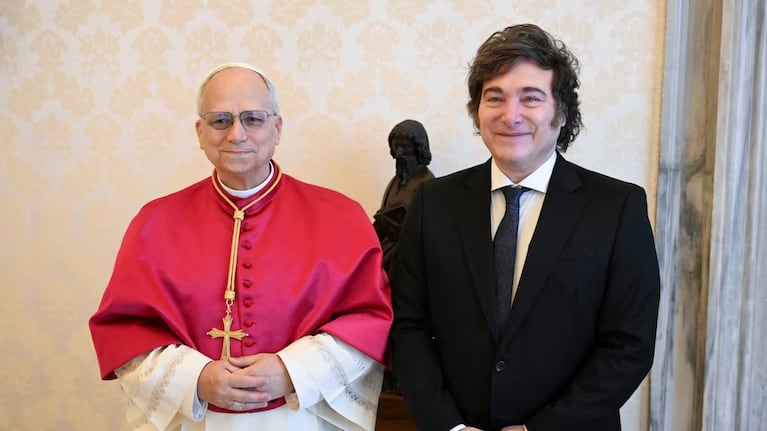 El papa León XIV y Milei