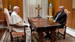 El Papa y Alberto Fernández en una visita del presidente en el Vaticano.