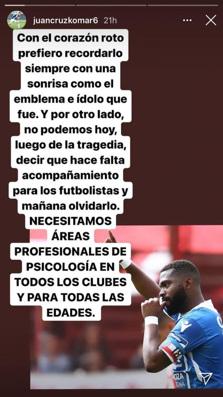 El pedido de Juan Cruz Komar y Wanchope Ábila tras la muerte del Morro García