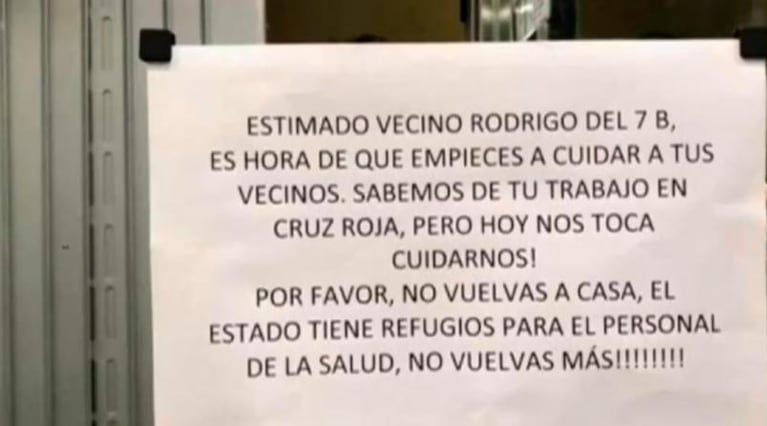 El pedido de vecinos a un médico de la Cruz Roja: "No vuelvas más"