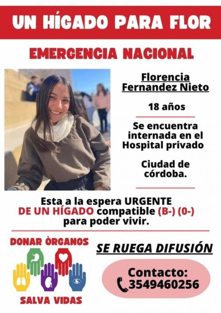 El pedido urgente para una cordobesa que necesita un trasplante de hígado