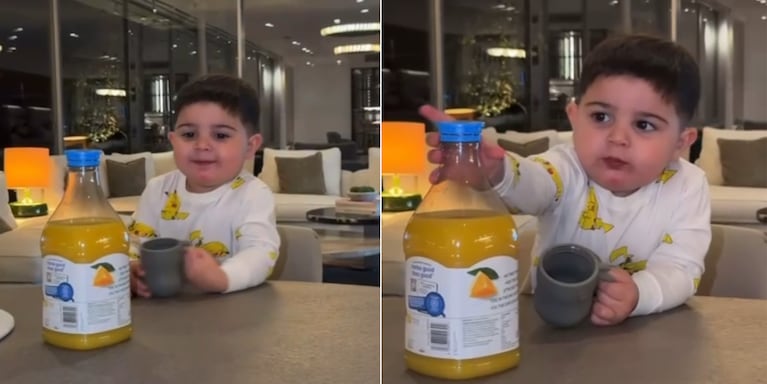 El pequeño no se quería ir a dormir y la mamá mostró el momento.