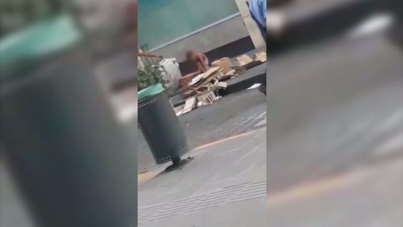 El pequeño trabajó pese al calor y ante el desinterés del resto de la gente.