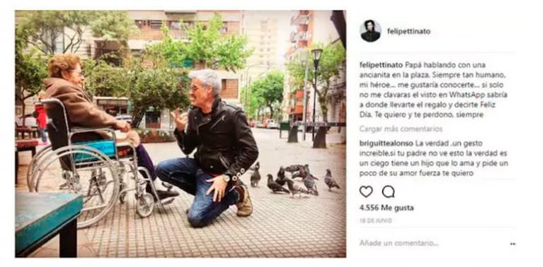 El perturbador tuit de Felipe Pettinato contra su padre