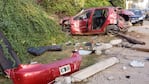 El Peugeot 307 quedó destruido tras el impresionante choque. Foto: Roxana Martínez / El Doce