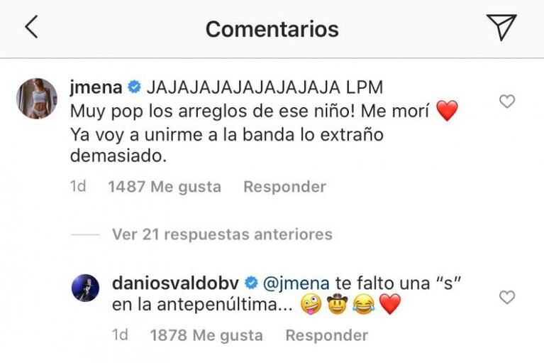 El pícaro comentario de Daniel Osvaldo a Jimena Barón