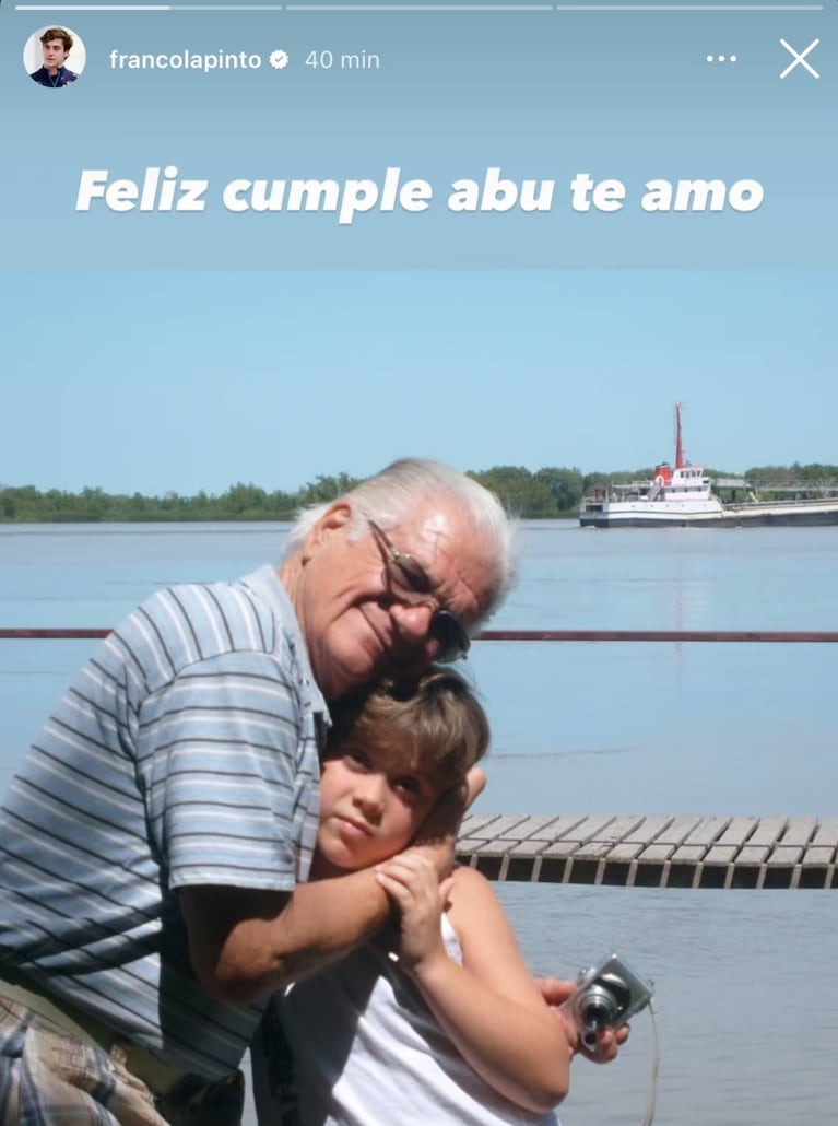 El piloto argentino usó sus redes para recordar a su abuelo.