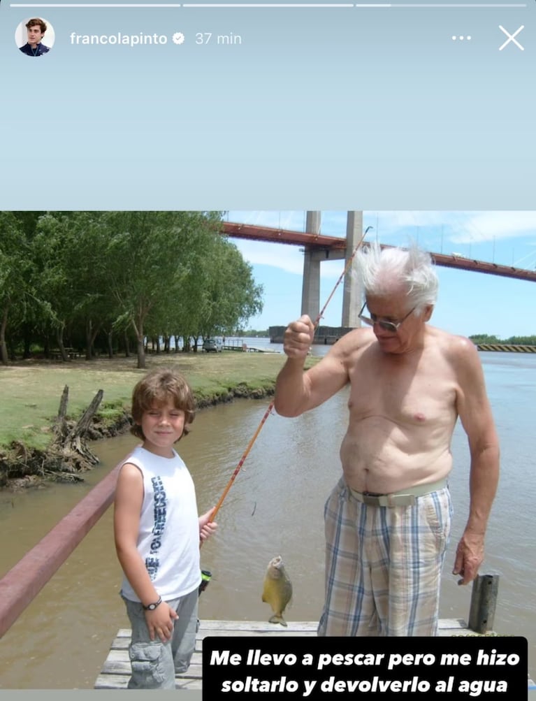 El piloto argentino usó sus redes para recordar a su abuelo.