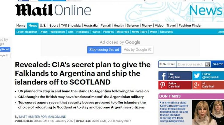 El plan secreto de la CIA para devolver las Malvinas a la Argentina
