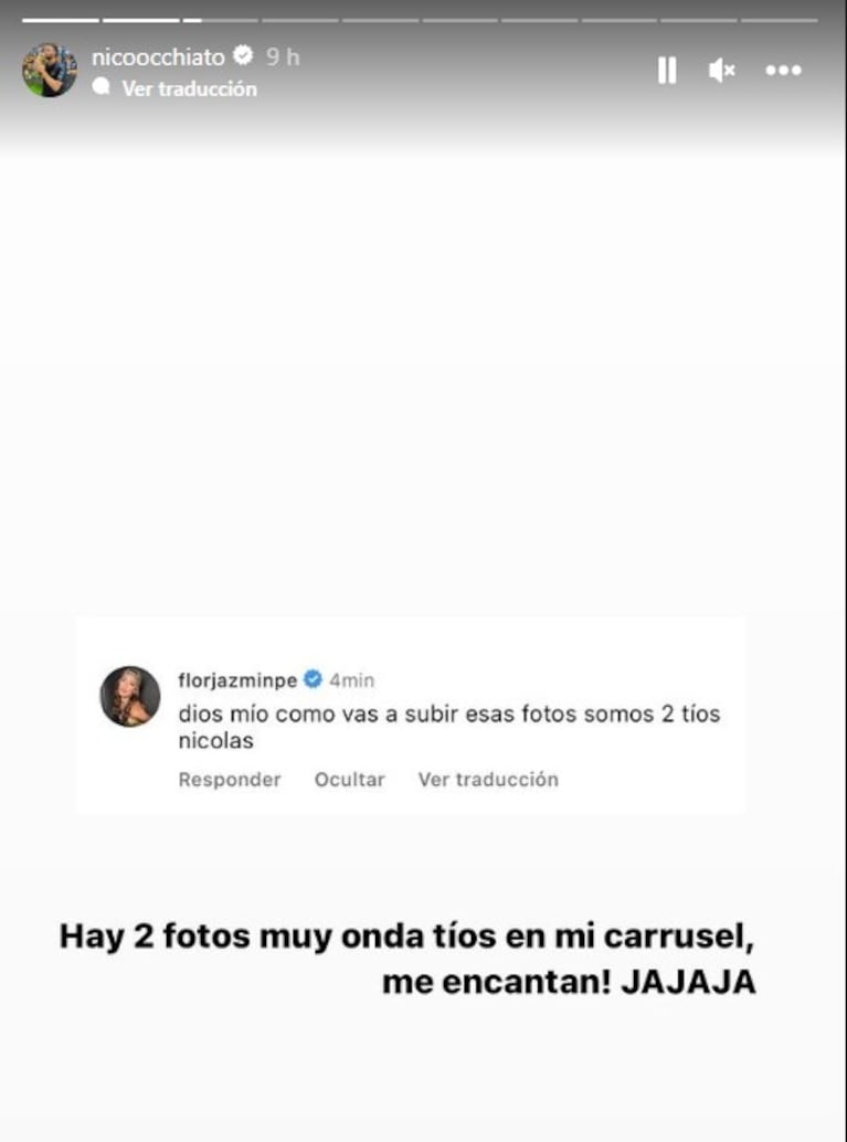 FILOSO comentario de Flor Jazmín Peña a Nico Occhiato: “Dios, cómo vas ...