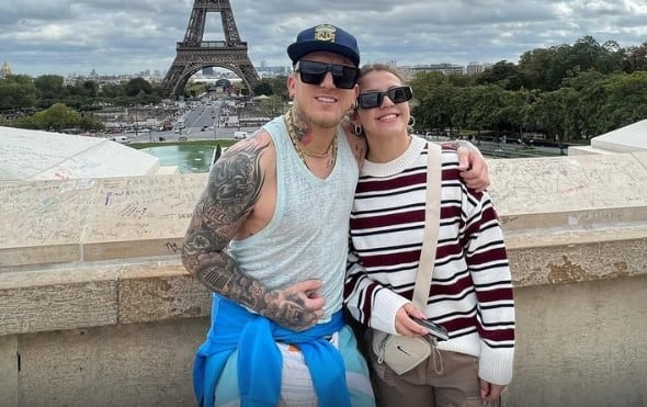 El Polaco y su hija Sol en un viaje a Europa.