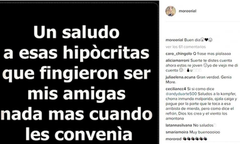 El polémico mensaje de Morena Rial 