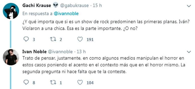 El polémico tweet de Iván Noble sobre la violación en un boliche de Villa Gesell