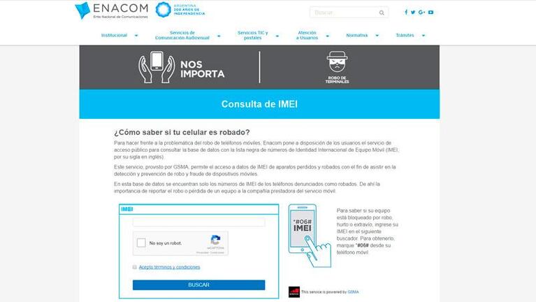 El portal para denunciar si un celular fue robado o extraviado