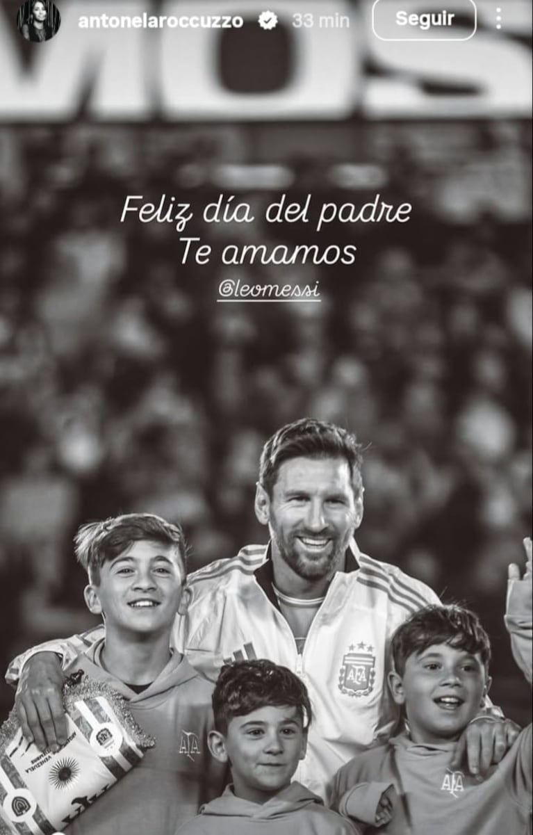 El posteo de Antonela Roccuzzo para Leonel Messi. Imagen: Instagram de Anto Roccuzzo.