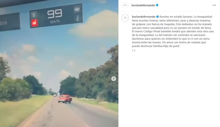 El posteo de Fernando Burlando.