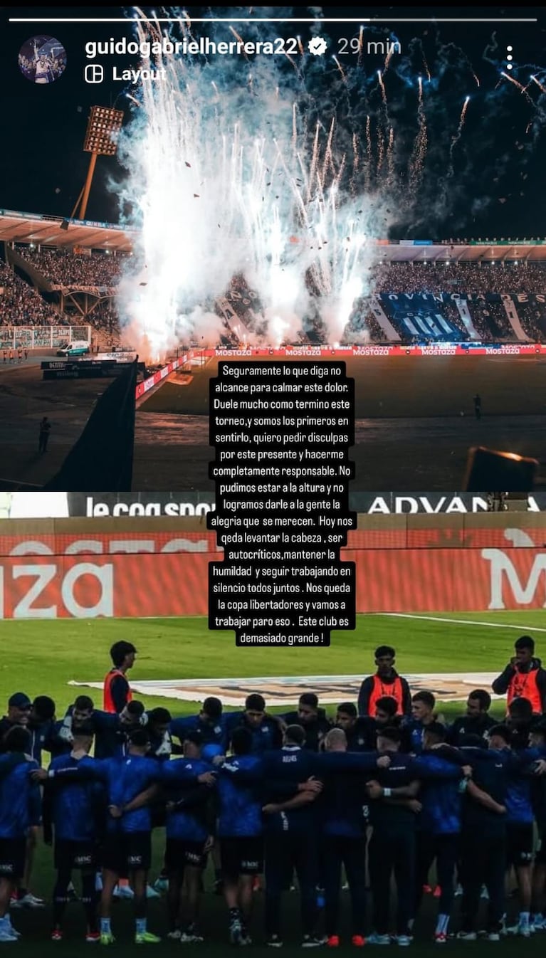 El posteo de Guido Herrera.