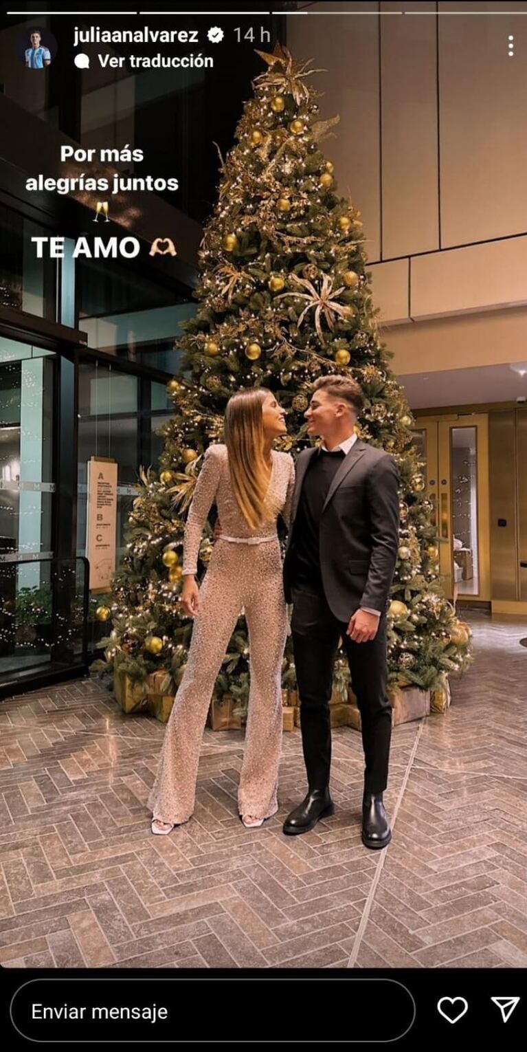 El posteo de Julián Álvarez a su novia tras la críticas que recibió en redes sociales