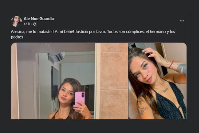 El posteo de la hermana de la víctima.