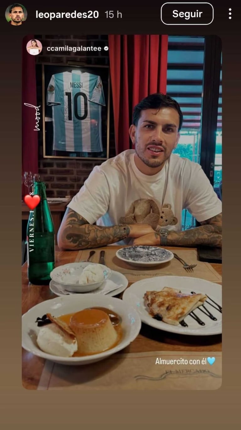 El posteo de la pareja de Paredes