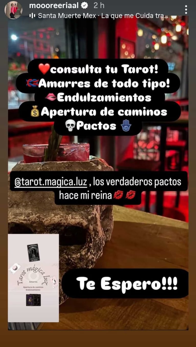 El posteo de More Rial sobre rituales.