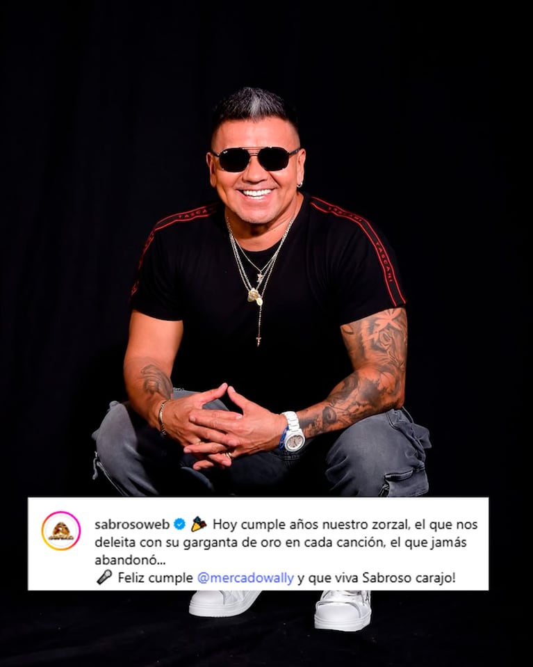 El posteo de Sabroso para saludar a Wally por su cumpleaños.