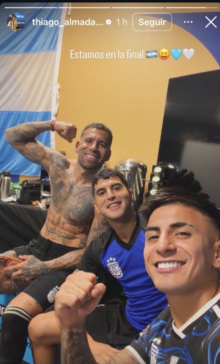 El posteo de Thiago Almada.