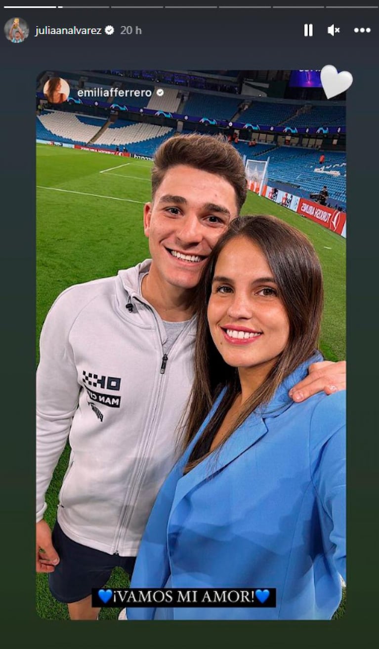 El posteo lleno de amor de la novia de Julián Álvarez tras brillar en la Champions