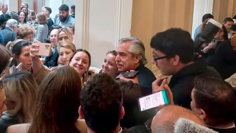 El presidente hizo un brindis en un patio interno de la Rosada.