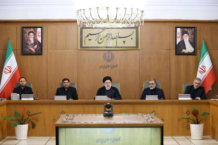 El presidente Iraní, Ebrahim Raisi, durante la conferencia de prensa de este domingo. 