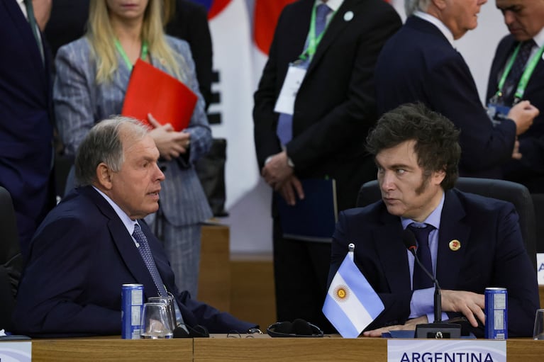 El presidente Javier Milei participa de la cumbre del G-20 en Río de Janeiro.