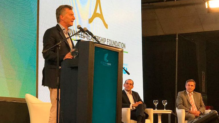 El presidente Macri abriendo el Congreso de Economía Verde.