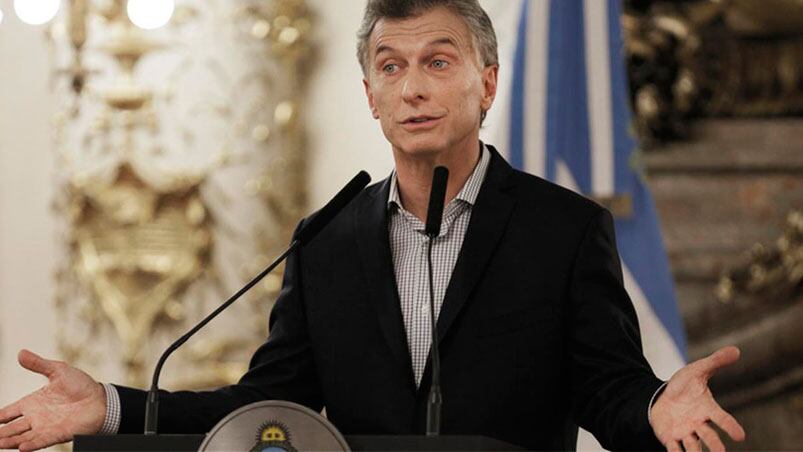 El Presidente Macri en la conferencia donde habló sobre las jubilaciones y el Correo.