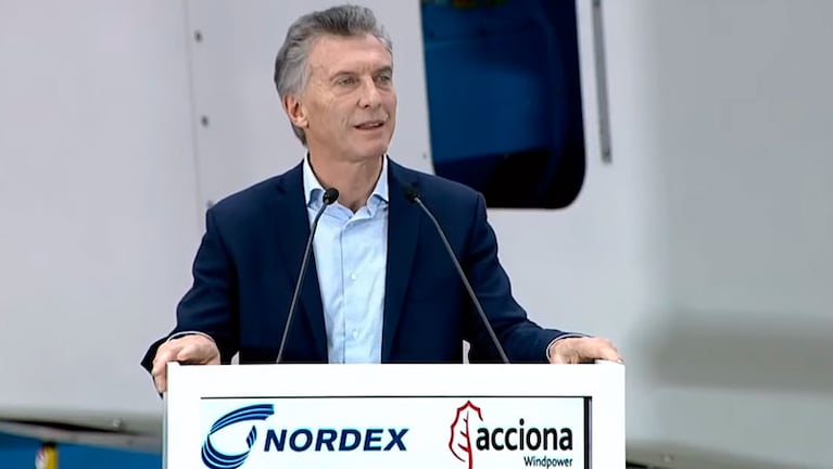 El presidente Mauricio Macri en FAdeA.