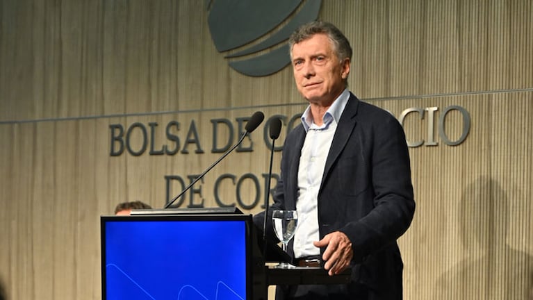 El presidente Mauricio Macri en la Bolsa de Comercio de Córdoba.