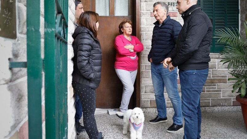 El Presidente Mauricio Macri participó del primer timbreo de Cambiemos.