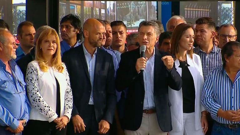 El Presidente Mauricio Macri y la intendente K Verónica Magario compartieron acto.