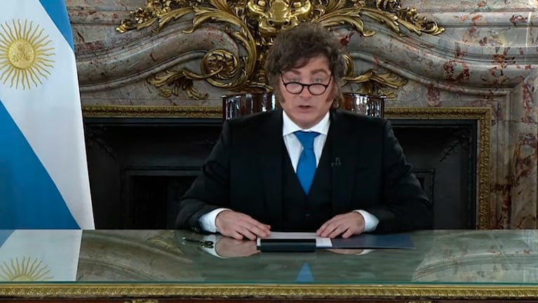 El presidente Milei en cadena nacional por el reclamo sobre Malvinas.