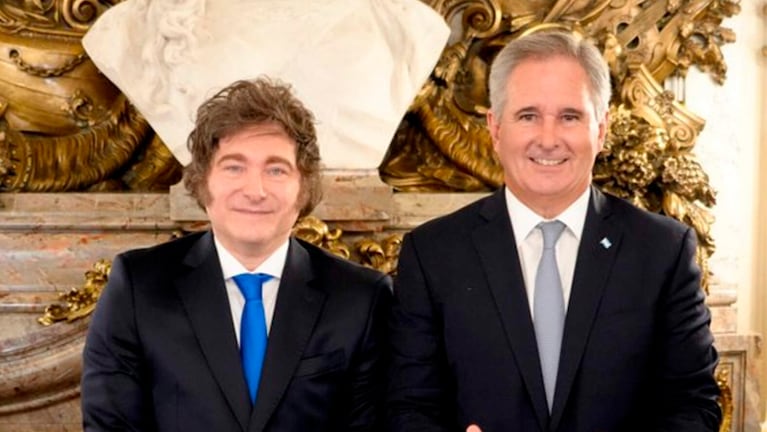 El presidente Milei y canciller Quirno.