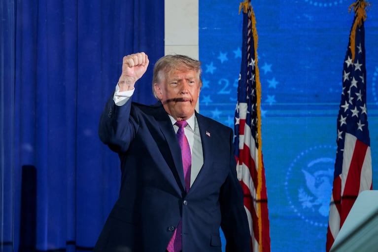 El presidente Trump durante la celebración por el día de la independencia estadounidense.