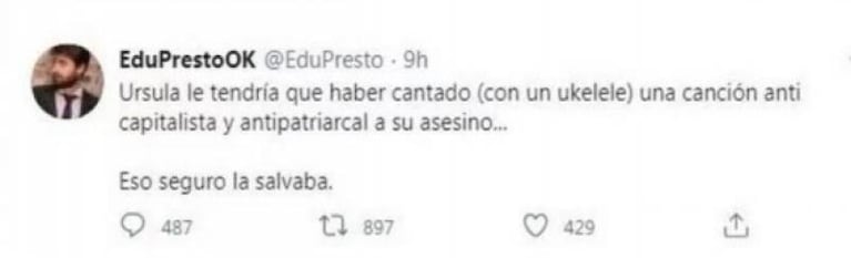 El Presto ironizó sobre el femicidio de Úrsula y Twitter le suspendió la cuenta 