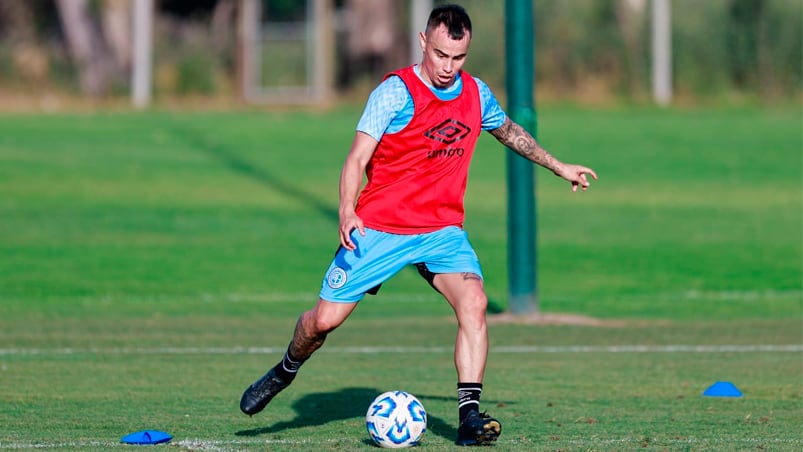 El primer entrenamiento de Zelarayán en la pretemporada con Belgrano.