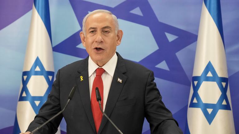 El primer ministro de Israel, Benjamin Netanyahu, en una una conferencia de prensa en Jerusalén (Foto: AP Foto/Maya Alleruzzo).