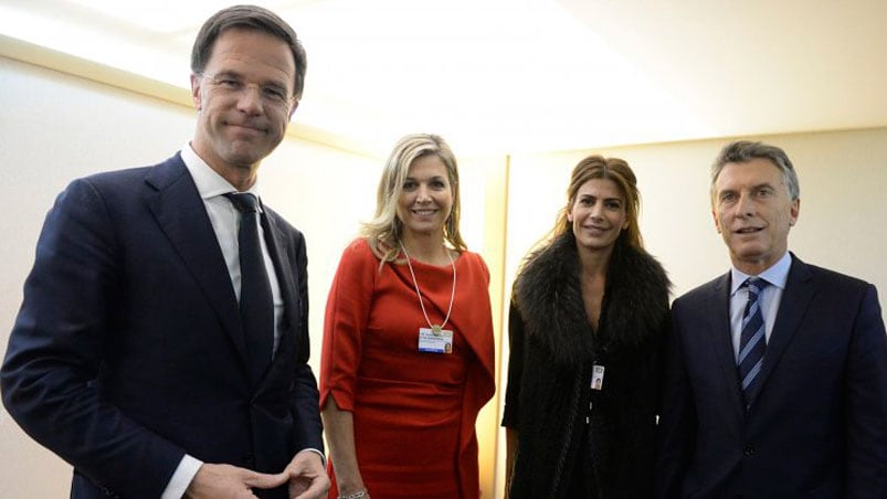 El primer ministro holandés, Máxima, Awada y Macri. 