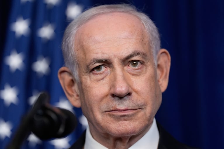 El primer ministro israelí Benjamin Netanyahu en conferencia de prensa con el presidente Donald Trump en Mar-a-Lago, Palm Beach, Florida, el 29 de diciembre del 2025. (AP foto/Alex Brandon)