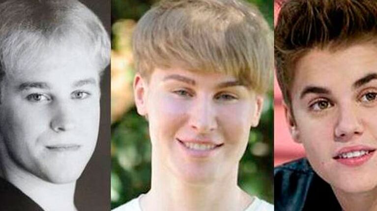 El proceso de transformación de Sheldon para ser igual a Bieber.